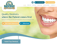 Tablet Screenshot of baycovedental.com